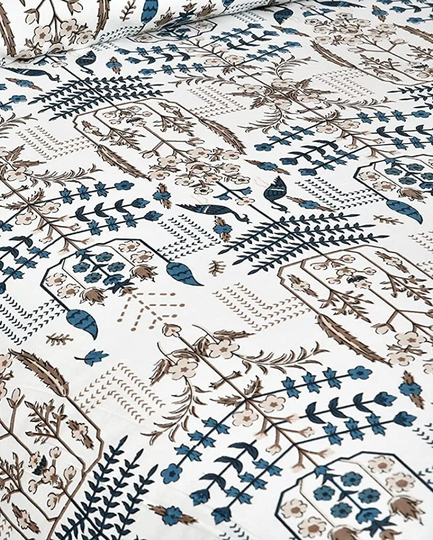 Aconit Sanganeri Cotton Flat Bedding Set | Double Size | Multiple Colors | 93 x 108 inches