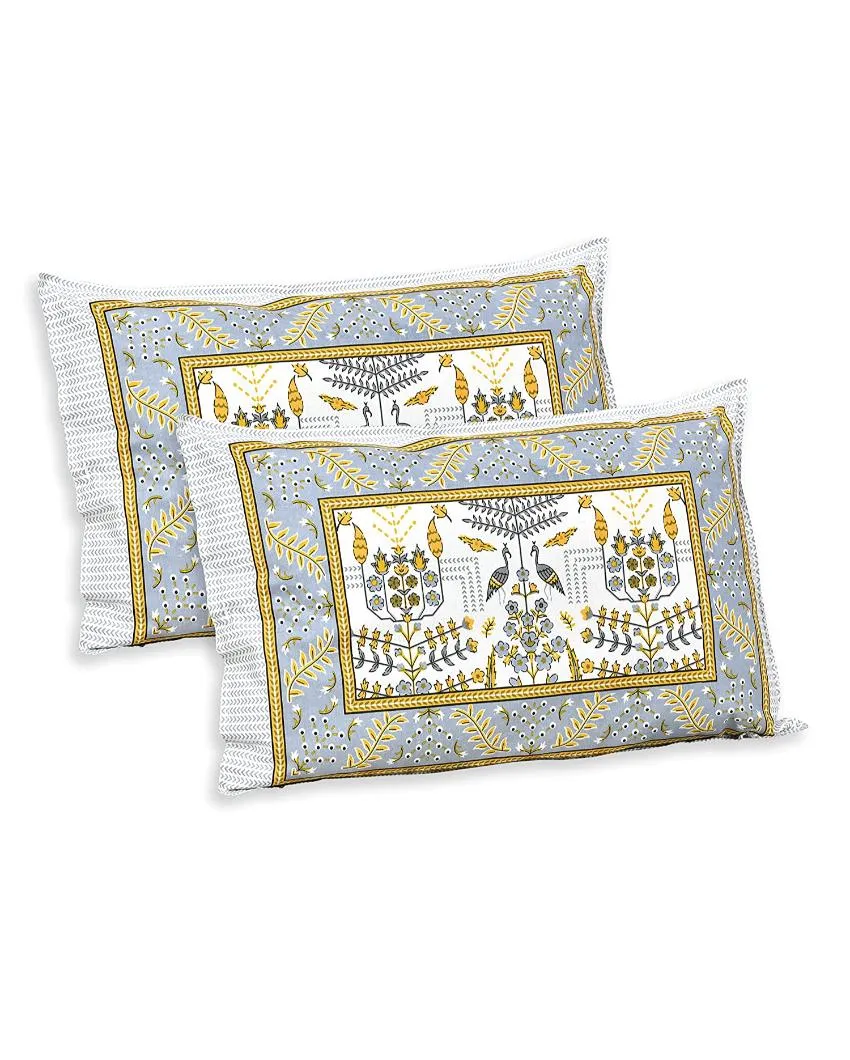 Aconit Sanganeri Cotton Flat Bedding Set | Double Size | Multiple Colors | 93 x 108 inches