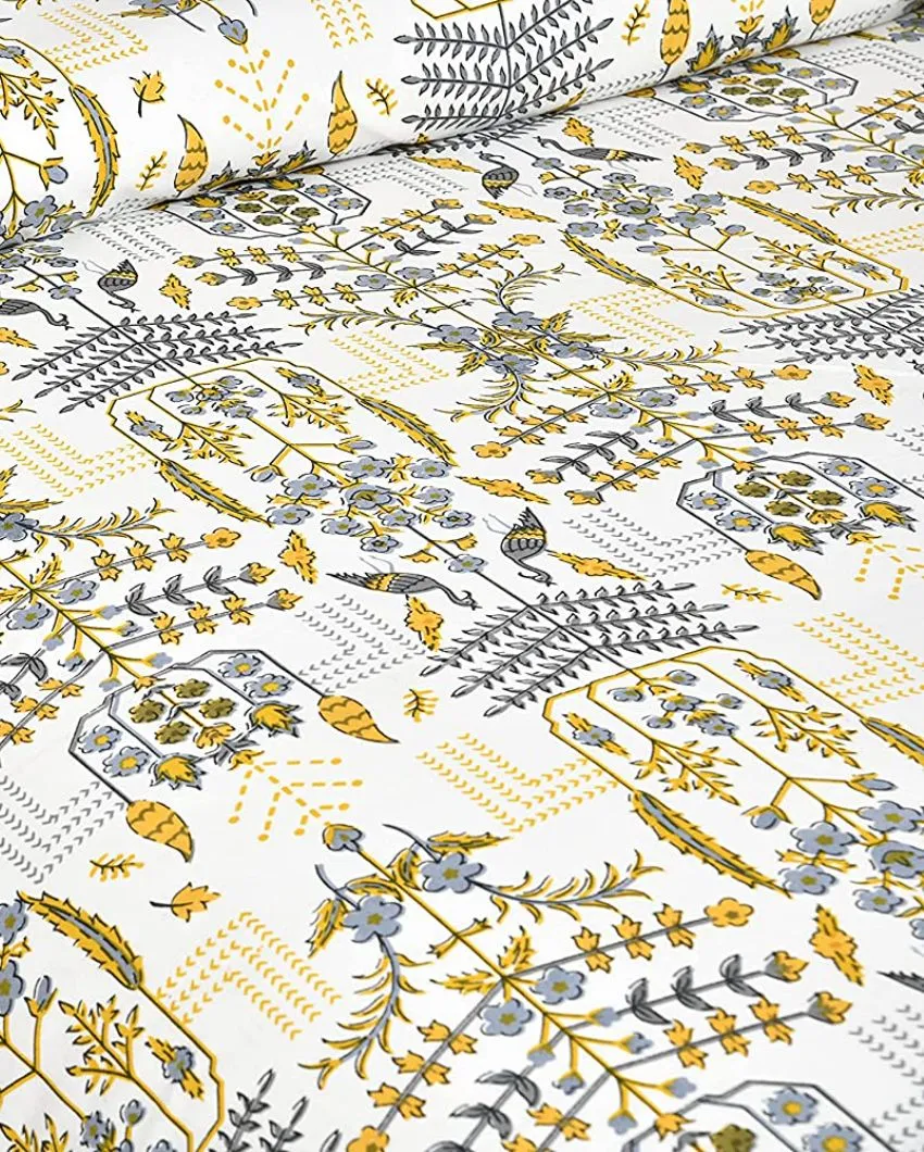 Aconit Sanganeri Cotton Flat Bedding Set | Double Size | Multiple Colors | 93 x 108 inches