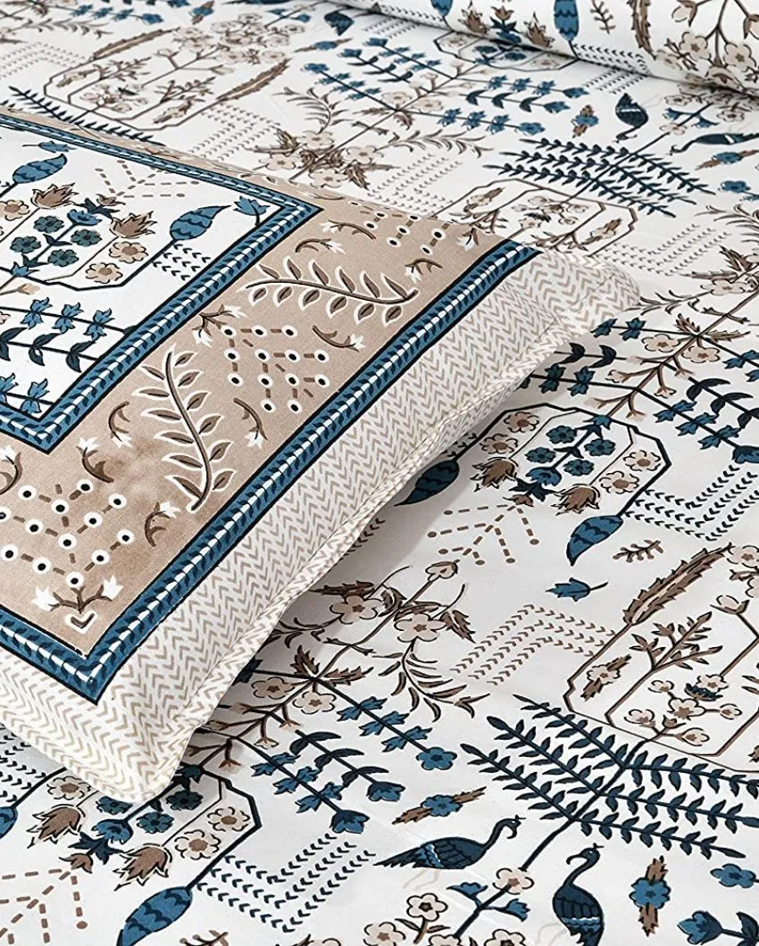 Aconit Sanganeri Cotton Flat Bedding Set | Double Size | Multiple Colors | 93 x 108 inches