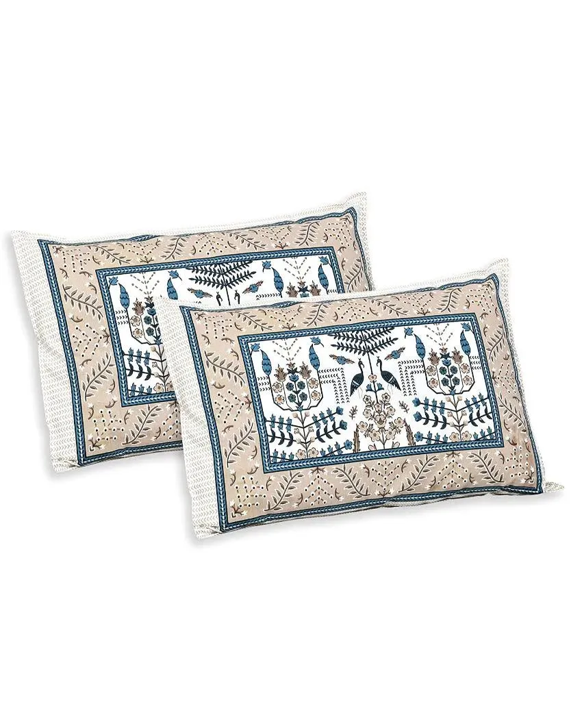 Aconit Sanganeri Cotton Flat Bedding Set | Double Size | Multiple Colors | 93 x 108 inches