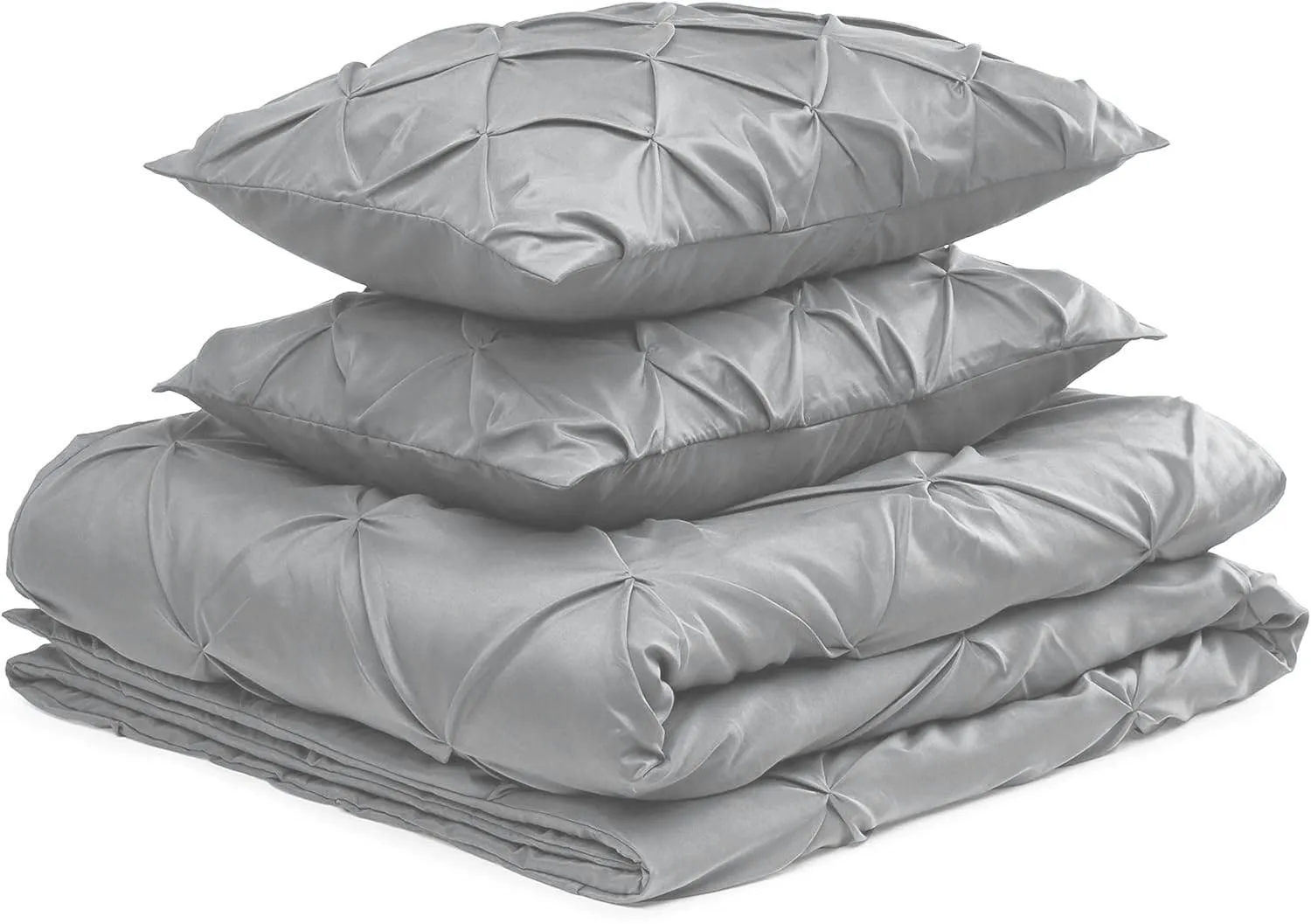 Amazon Basics Light-Weight Microfiber Pinch Pleat Duvet Cover Set
