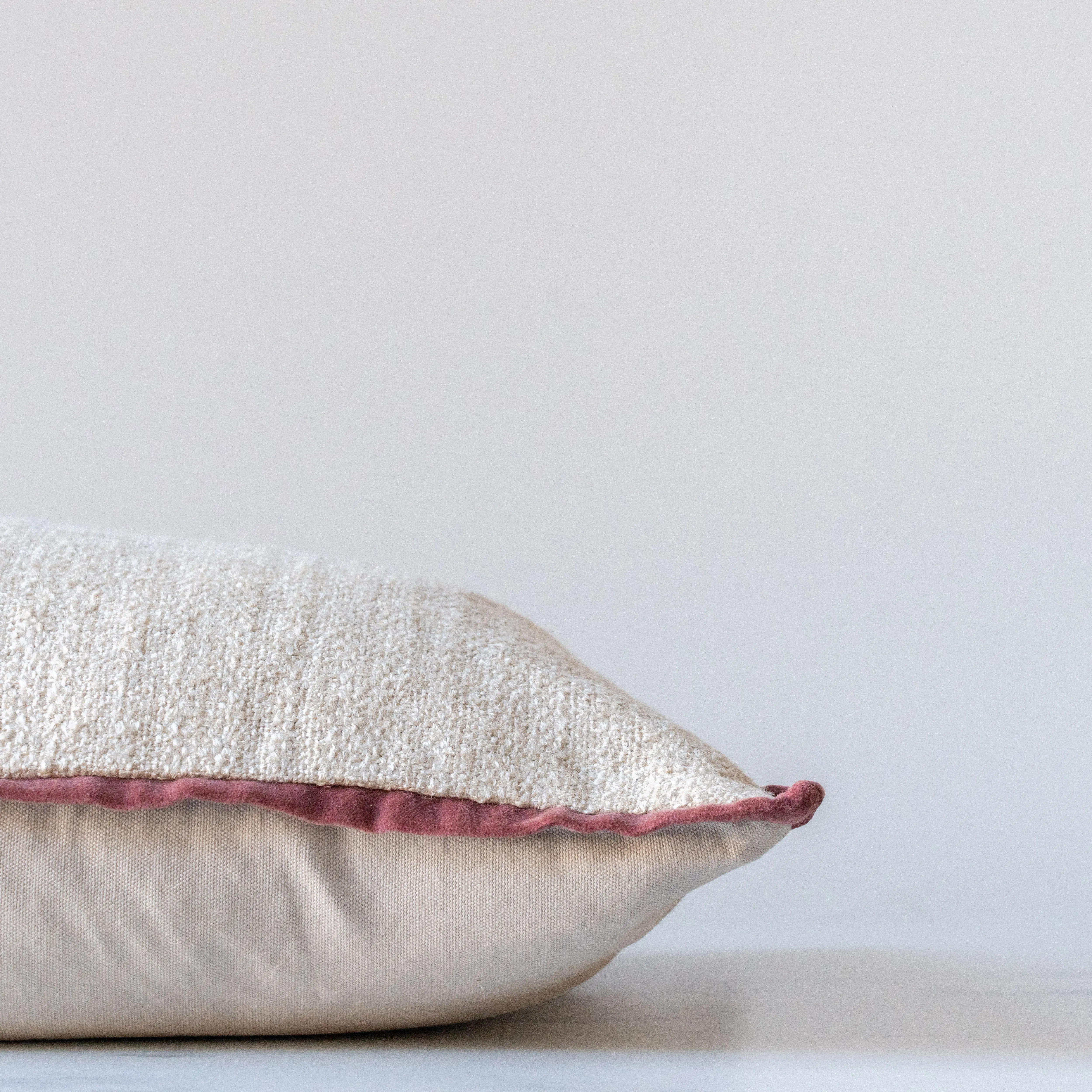 Amber Lewis x Loloi Aveline Ivory/Wine Pillow