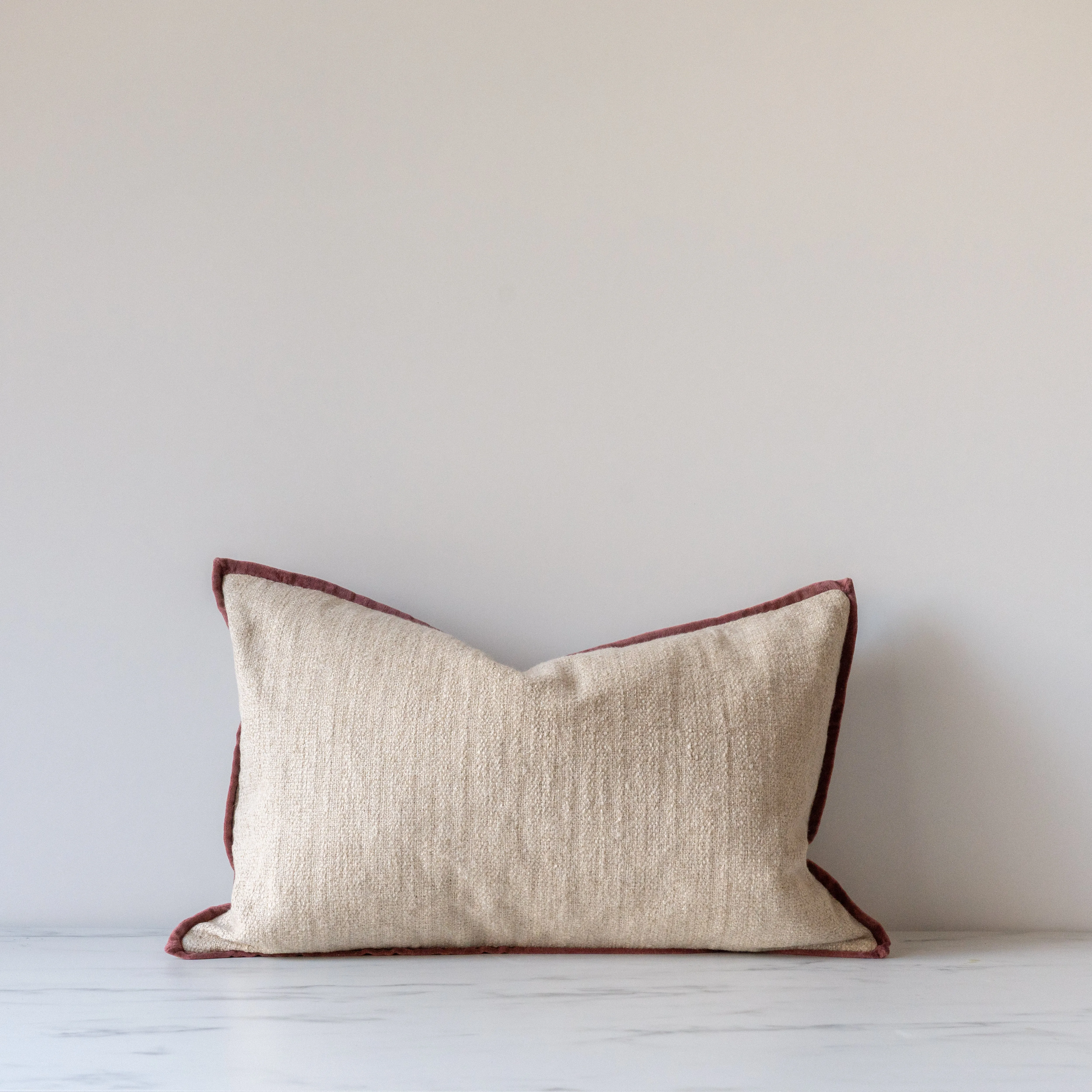 Amber Lewis x Loloi Aveline Ivory/Wine Pillow