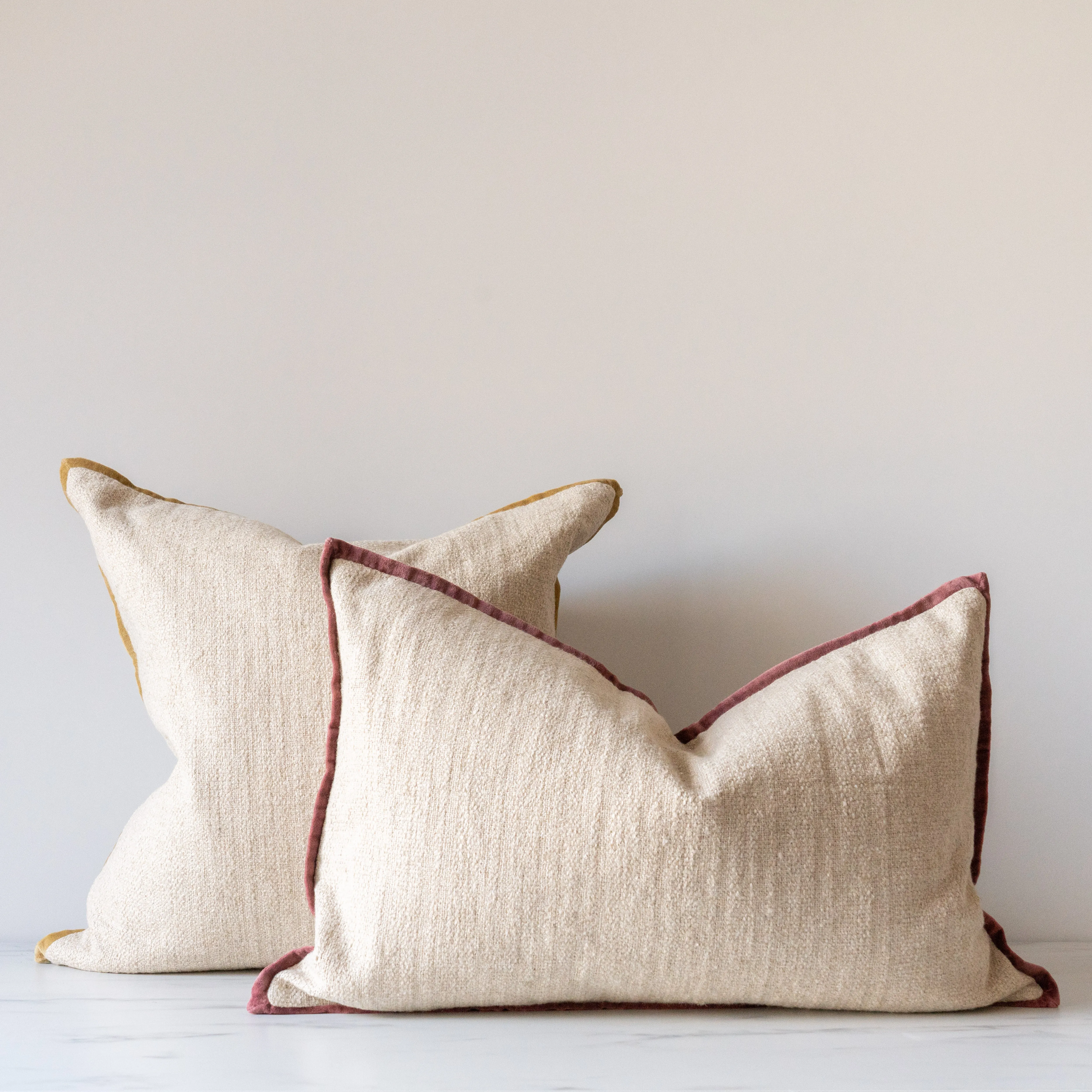 Amber Lewis x Loloi Aveline Ivory/Wine Pillow
