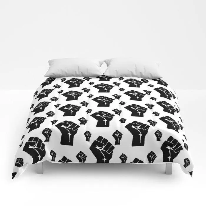 Black Power Fist Pattern Comforters