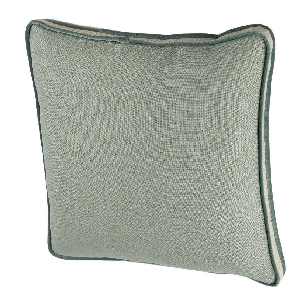 BRINSON SEAGLASS W/ 1″ LINEN GUSSET & VELVET PIPE 24x24"