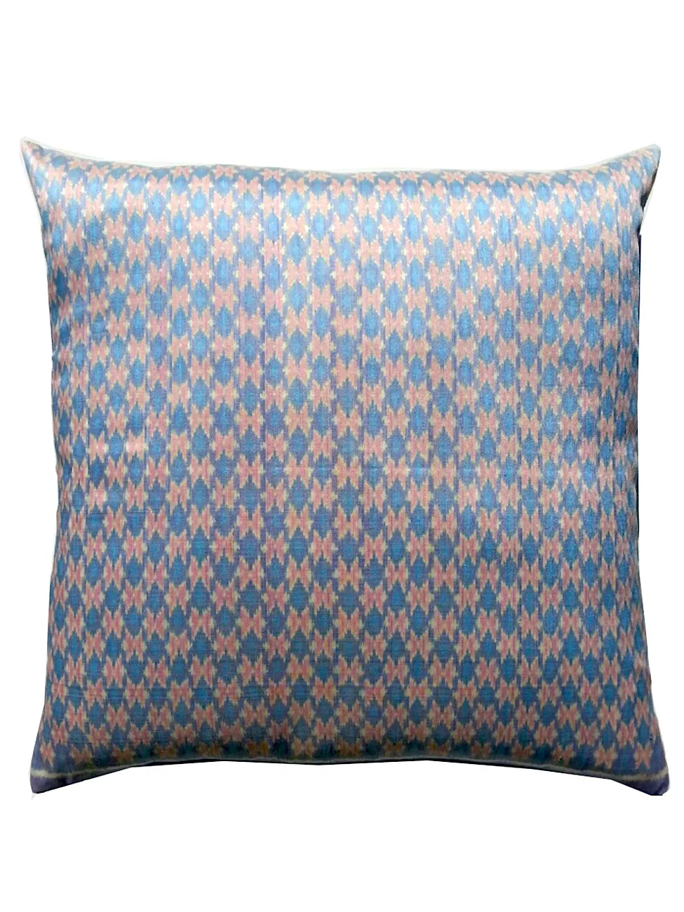 Cambodian Silk Ikat Pillow Baby Blue And Pink
