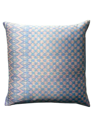 Cambodian Silk Ikat Pillow Baby Blue And Pink