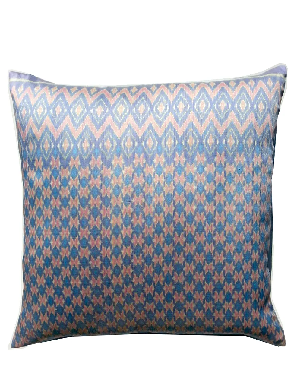 Cambodian Silk Ikat Pillow Baby Blue And Pink