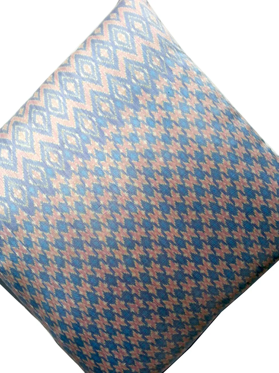 Cambodian Silk Ikat Pillow Baby Blue And Pink