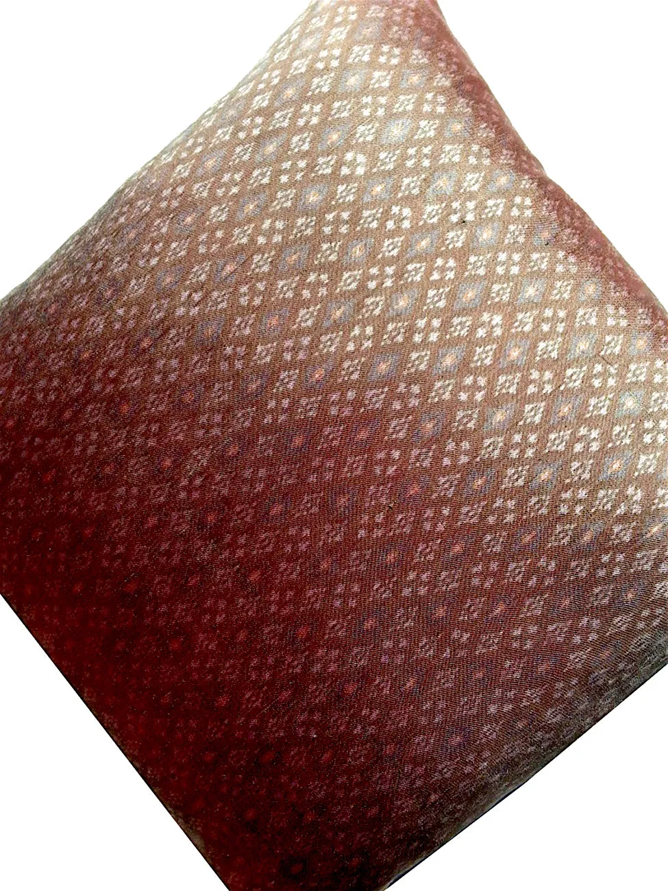 Cambodian Silk Ikat Pillow Chocolate Blue Charcoal