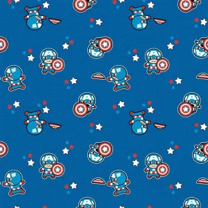 Captain America Blue - Flannel - 1/2 Metre