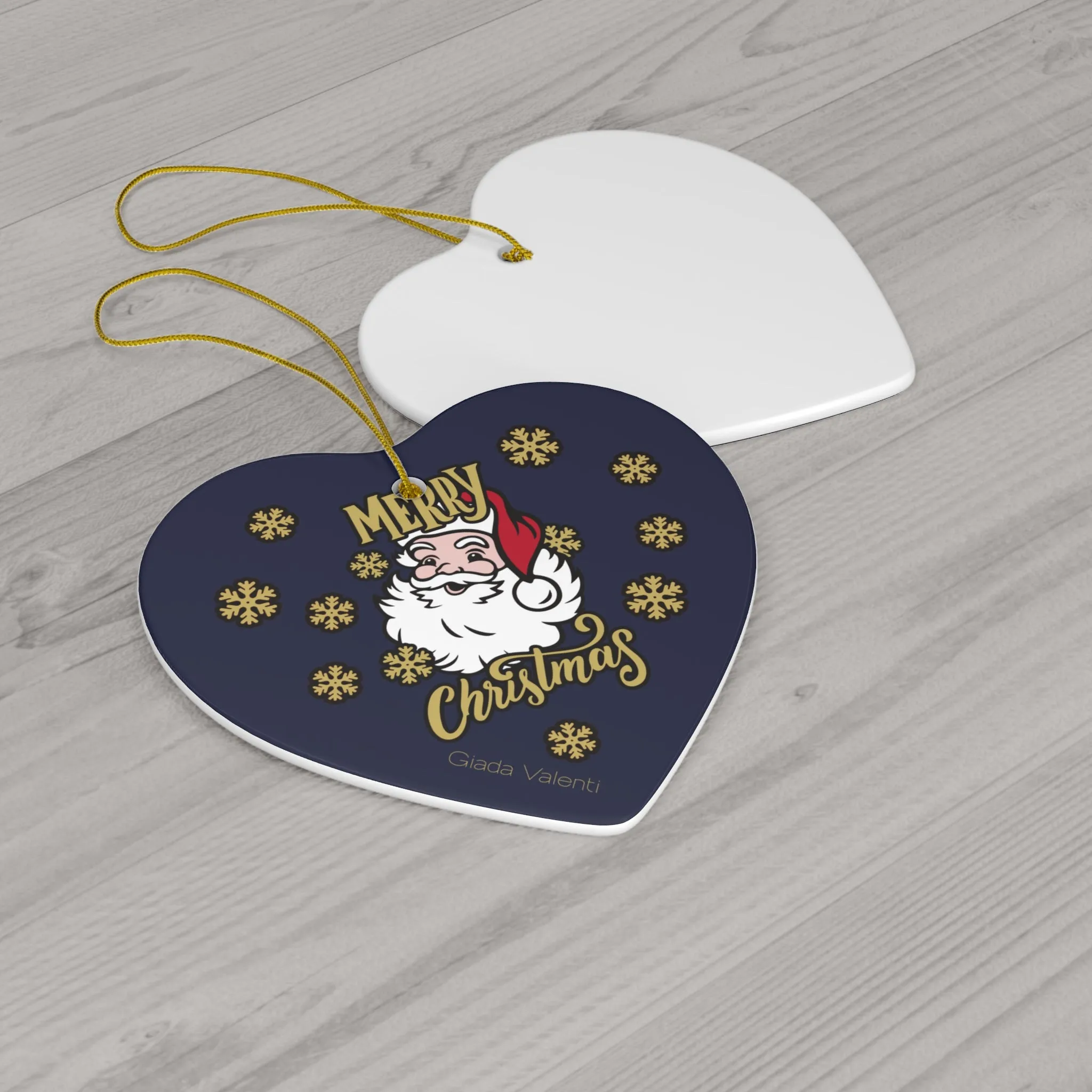 Ceramic Ornament with Italian Design print | Santa Claus | Blue | Giada Valenti | Christmas Ornament | Christmas Gift