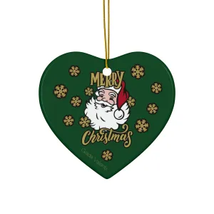 Ceramic Ornament with Italian Design print | Santa Claus | Green | Giada Valenti | Christmas Ornament | Christmas Gift