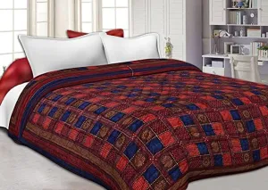 Click Tick 300 TC Single Bed Organic Cotton Jaipuri Razai Bed Blanket Ac Quilt for Winter Soft Light Weight Rajasthani Traditional Cotton Rajai (Multicolor, Single - 85x55 Inch)