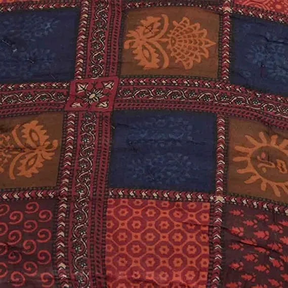 Click Tick 300 TC Single Bed Organic Cotton Jaipuri Razai Bed Blanket Ac Quilt for Winter Soft Light Weight Rajasthani Traditional Cotton Rajai (Multicolor, Single - 85x55 Inch)