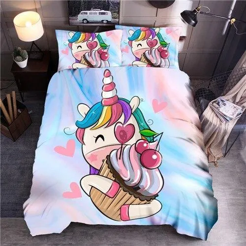 Cupcake Unicorn Bed Set