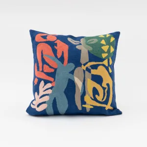 Embroidered pillow: dancers