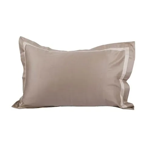 Etonner Audley Bold Border Taupe Double Bed Sheet