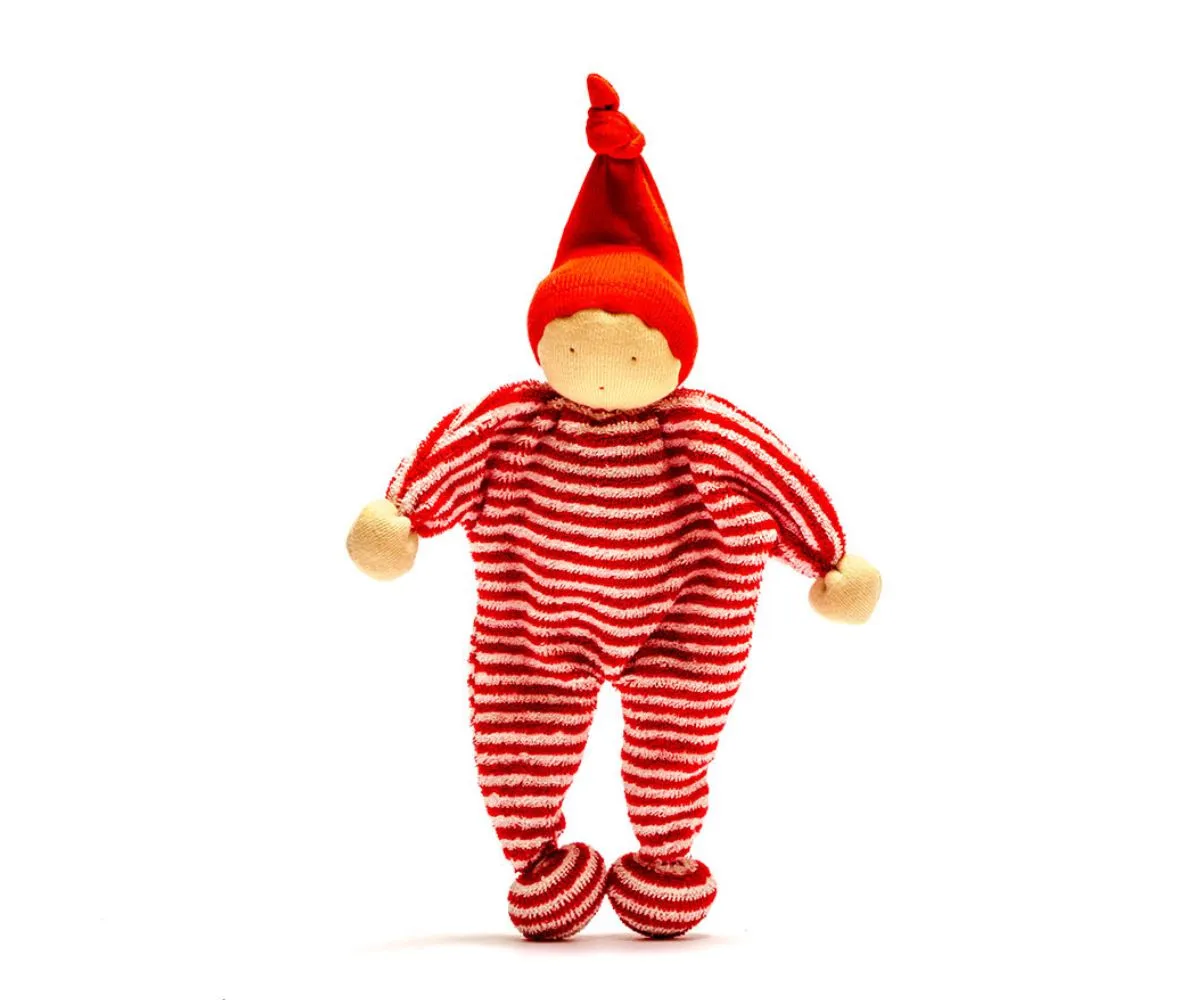 Fairtrade Organic Cotton Baby Comforter - Red & White Stripes