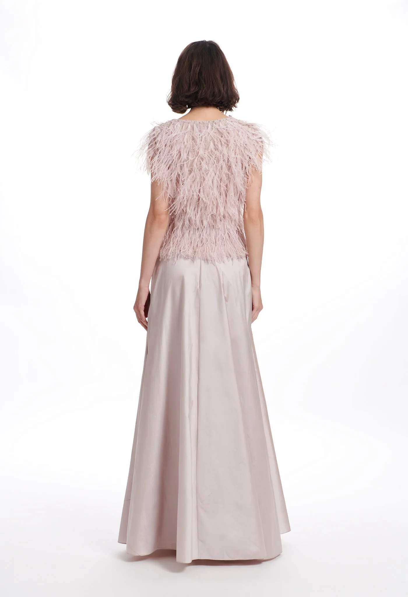 FEATHER VNECK TOP OYSTER