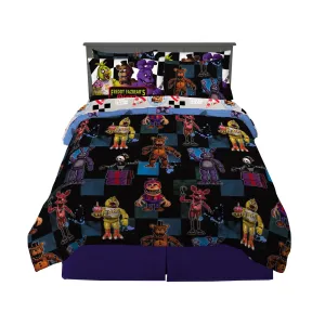 Five Nights at Freddy's Super Soft Comforter and Sheet Set with Sham, 7 Piece Full Size,