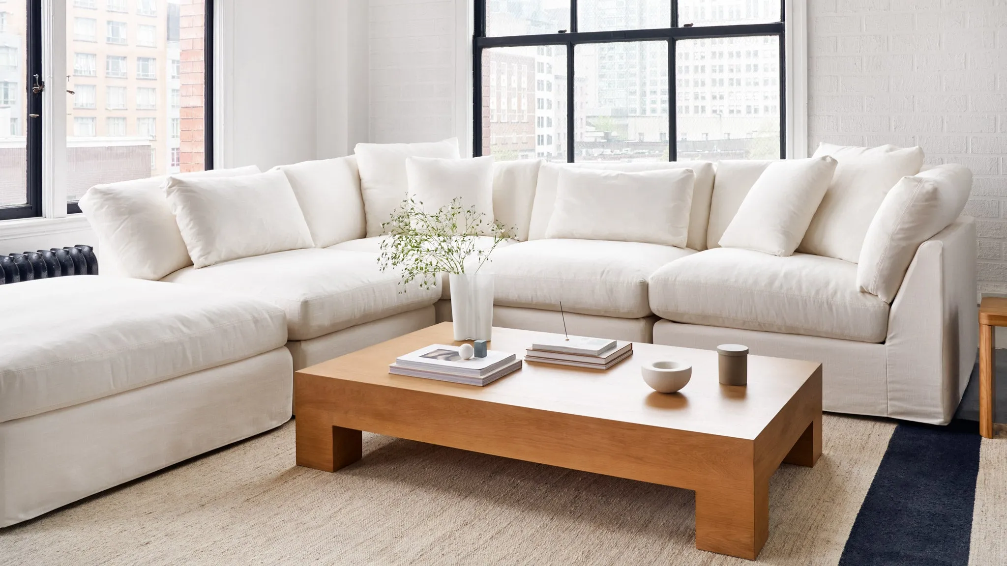 Get Together™ 5-Piece Modular Sectional, Standard, Cream Linen