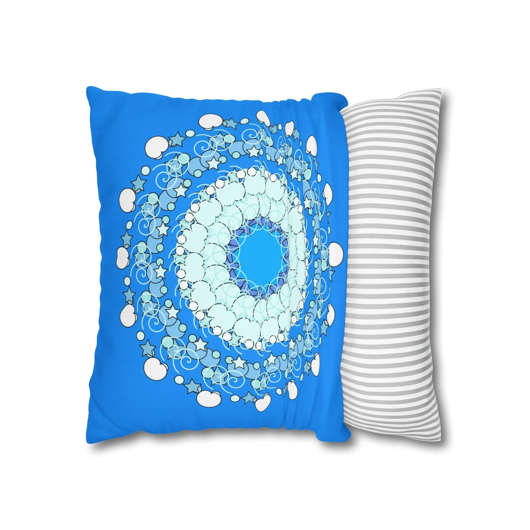 Handmade Mandala Design Kids' Pillowcase - Sky Blue Fine Art