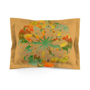 Handmade Mandala Design Microfiber Pillow Sham - Dune Background