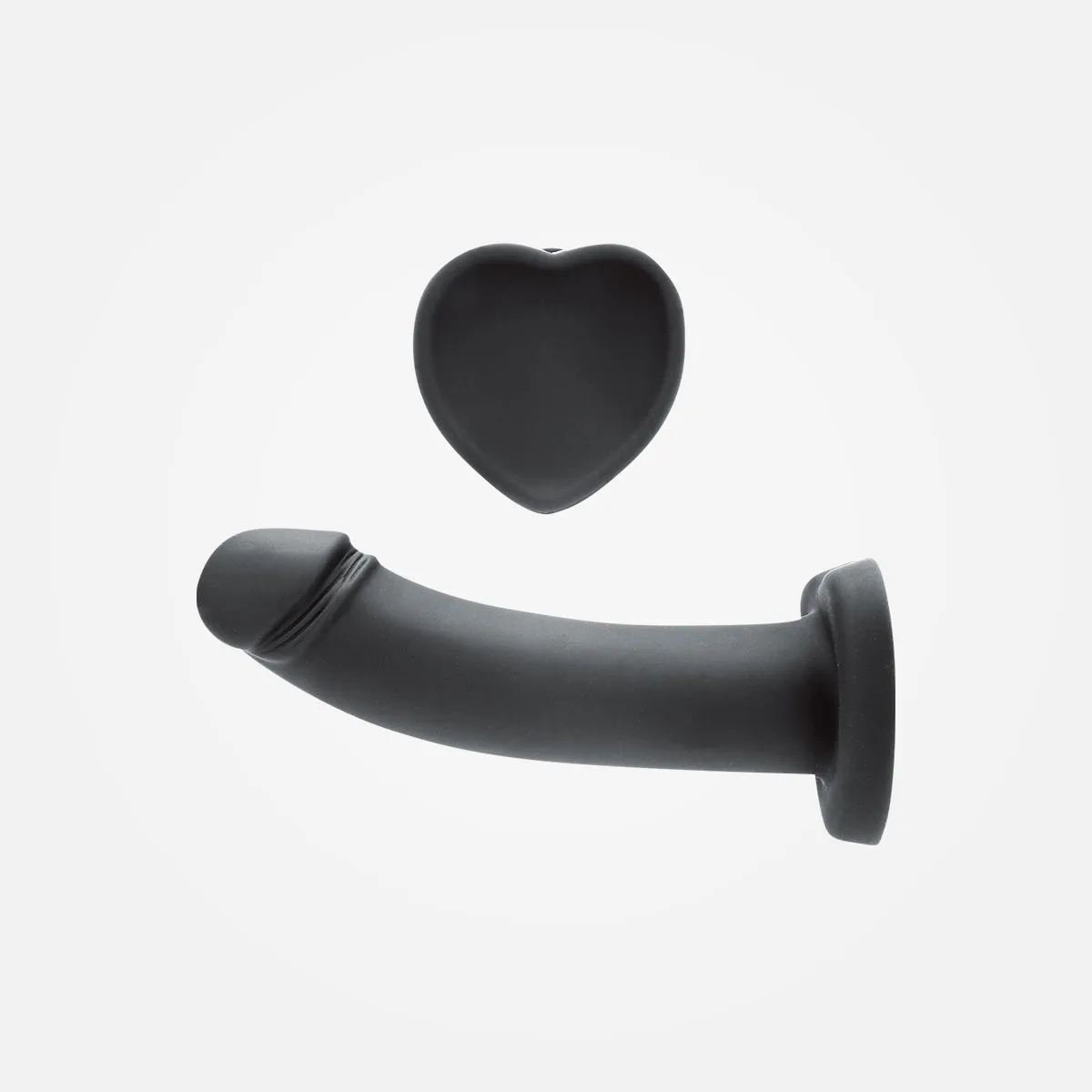 Heartbreaker - 7'' Black Non-Vibrating Dildo with Heart Base