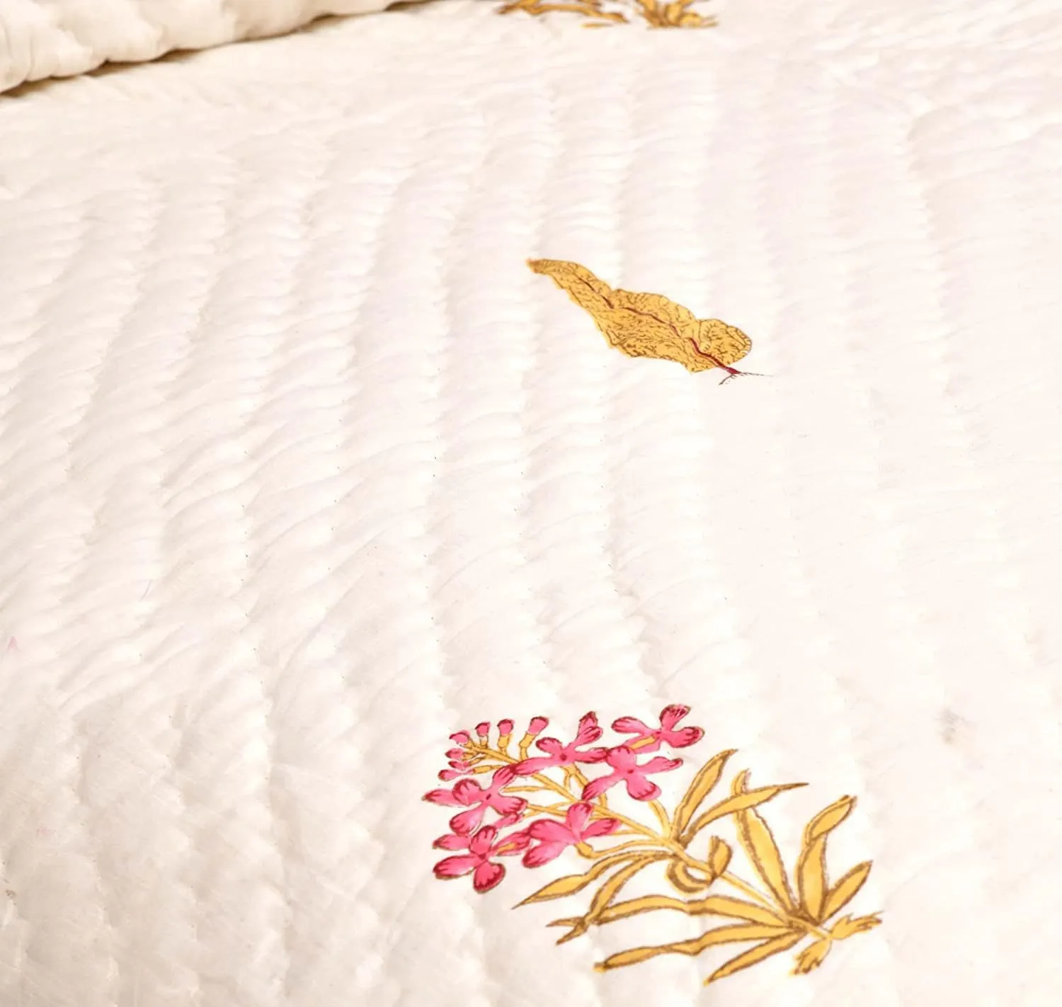 House Of Alpha Original Jaipuri Malmal Cotton Razai/Quilt. Traditional Rajasthani Hand Block Printed Double Bed Jaipuri Quilt/Razai/Blanket (90 x 108 Inches) (Style 11)