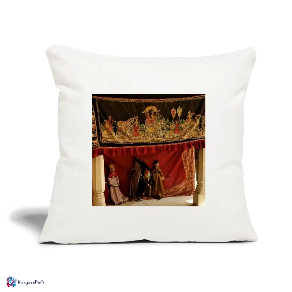 Jaipur Puppets Throw Pillow Cover 18” x 18”