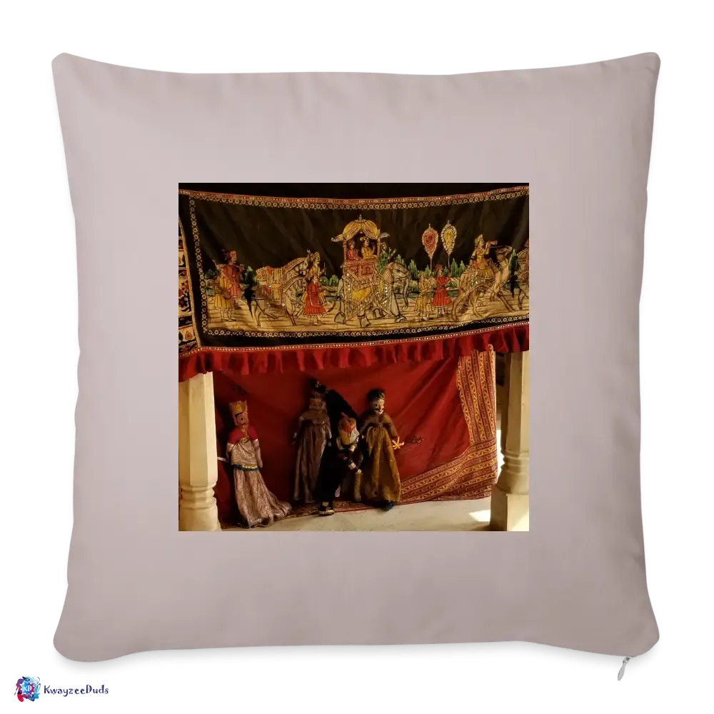 Jaipur Puppets Throw Pillow Cover 18” x 18”