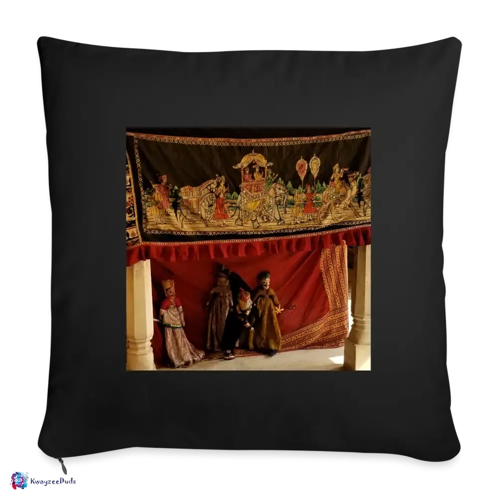 Jaipur Puppets Throw Pillow Cover 18” x 18”
