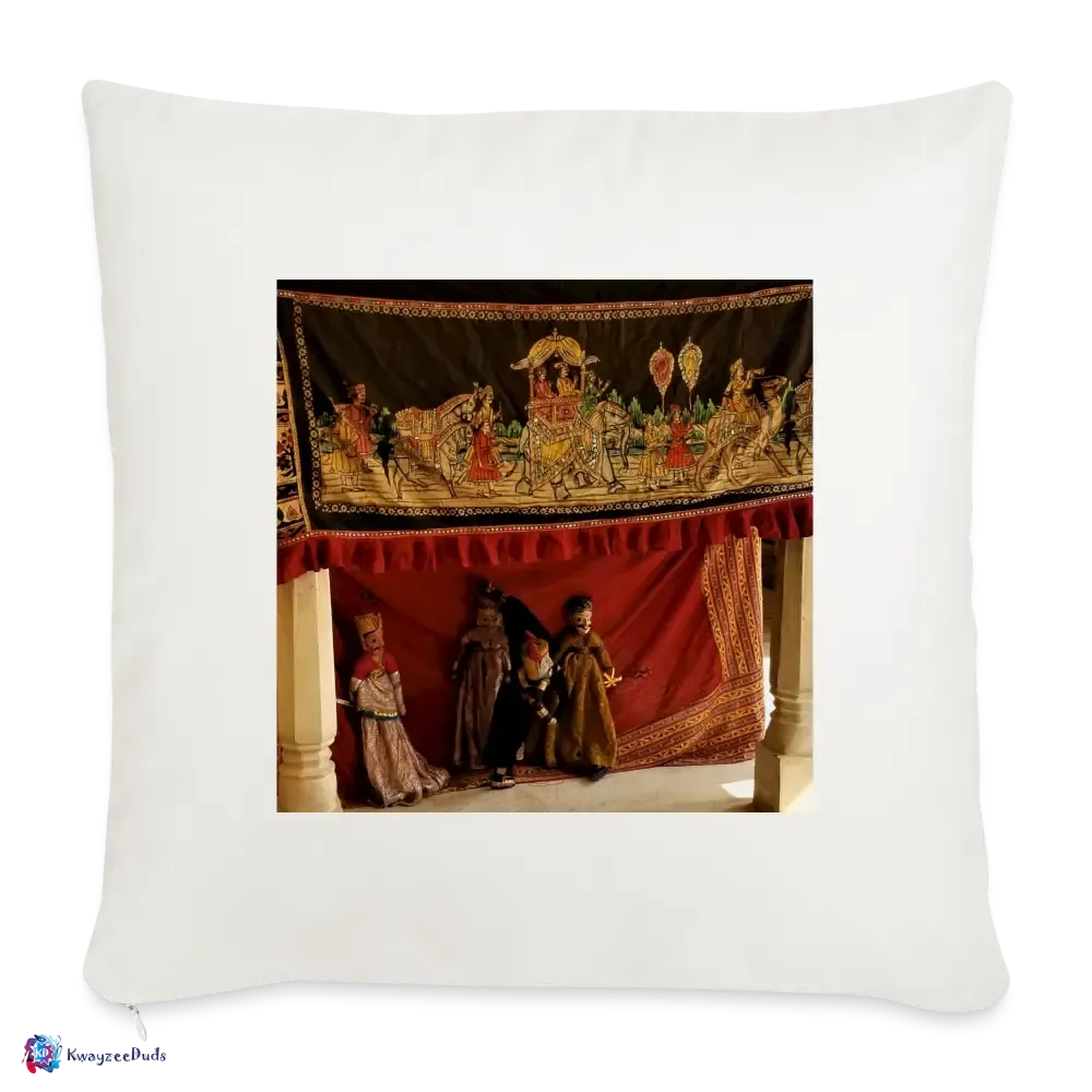 Jaipur Puppets Throw Pillow Cover 18” x 18”