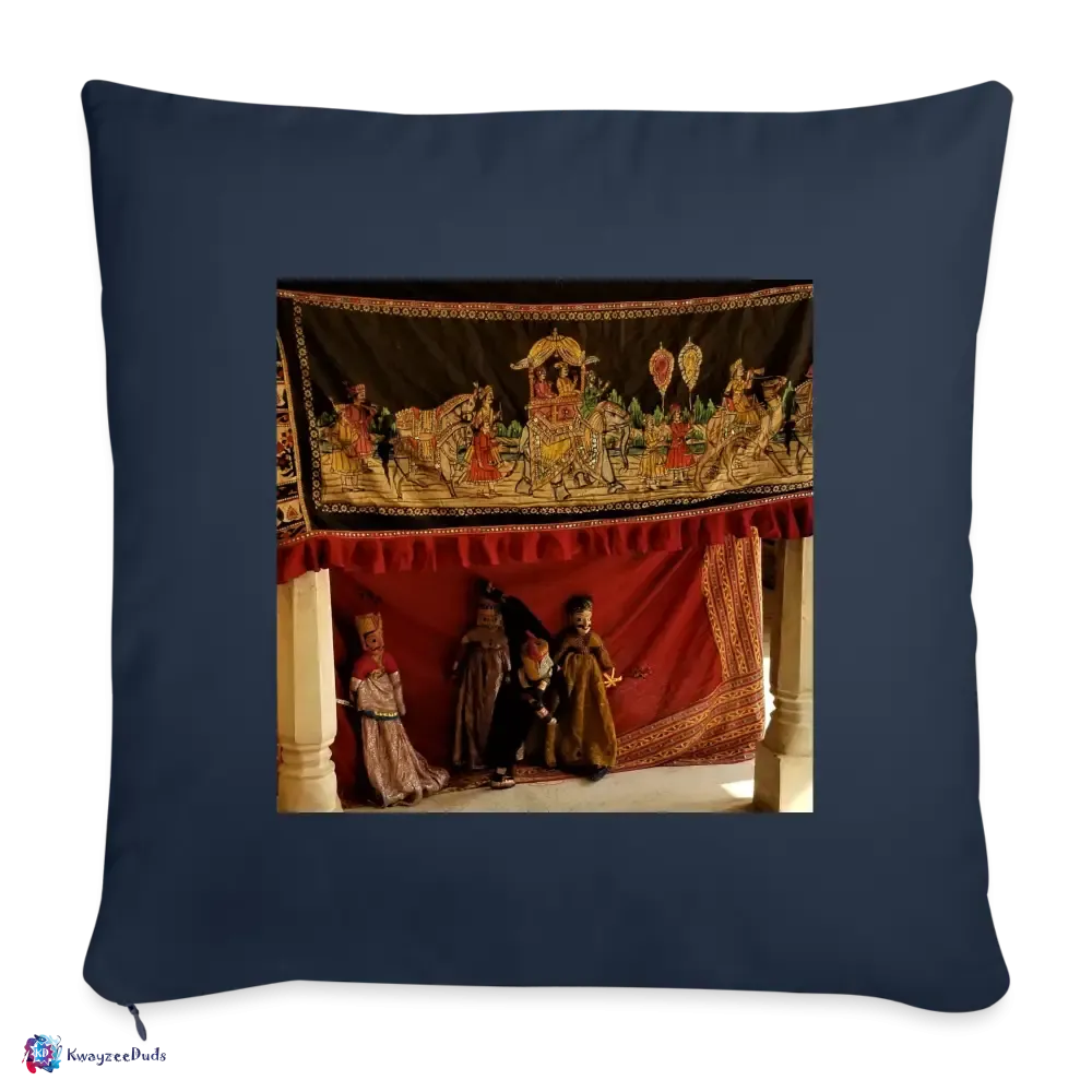 Jaipur Puppets Throw Pillow Cover 18” x 18”