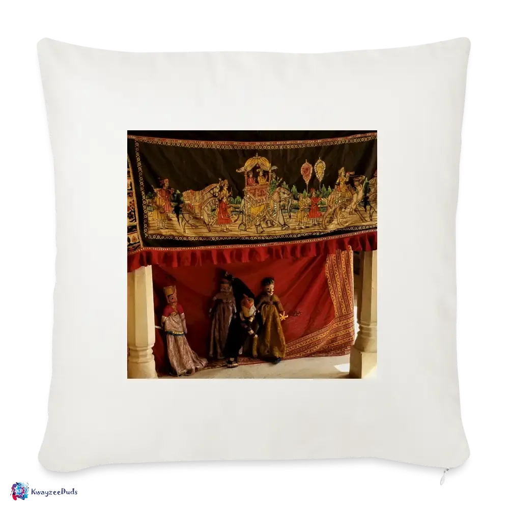 Jaipur Puppets Throw Pillow Cover 18” x 18”