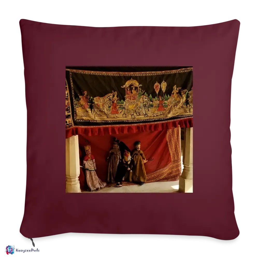 Jaipur Puppets Throw Pillow Cover 18” x 18”