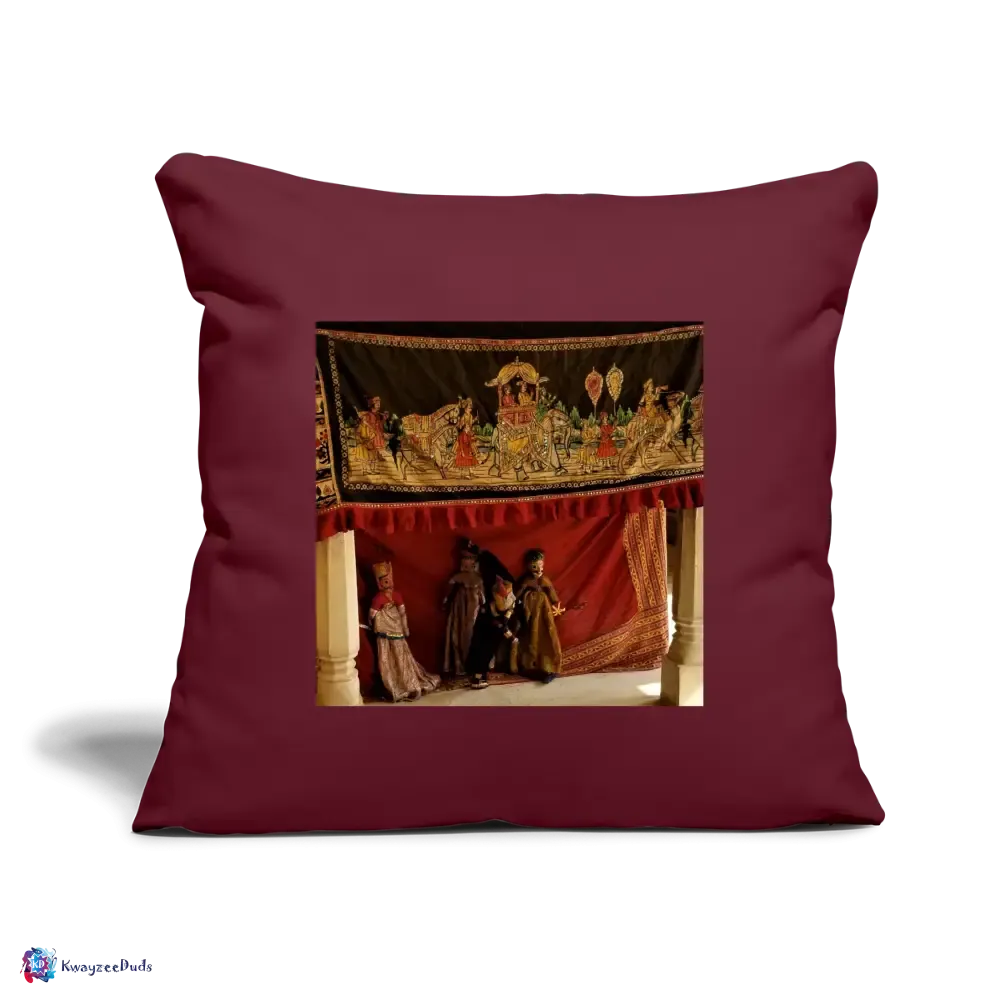 Jaipur Puppets Throw Pillow Cover 18” x 18”