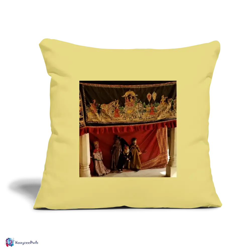 Jaipur Puppets Throw Pillow Cover 18” x 18”