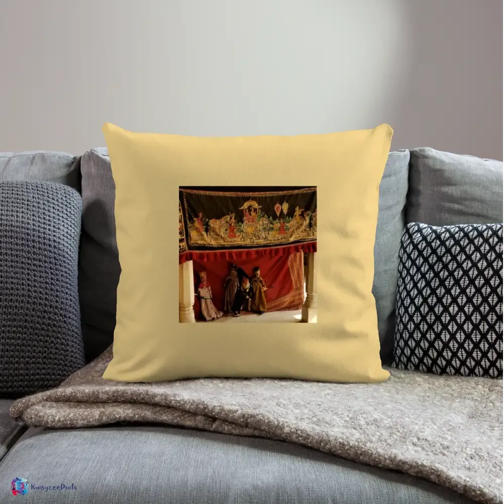 Jaipur Puppets Throw Pillow Cover 18” x 18”
