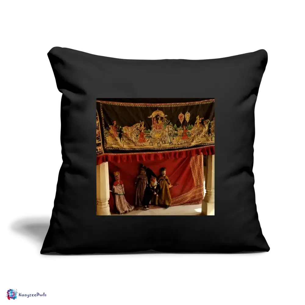 Jaipur Puppets Throw Pillow Cover 18” x 18”