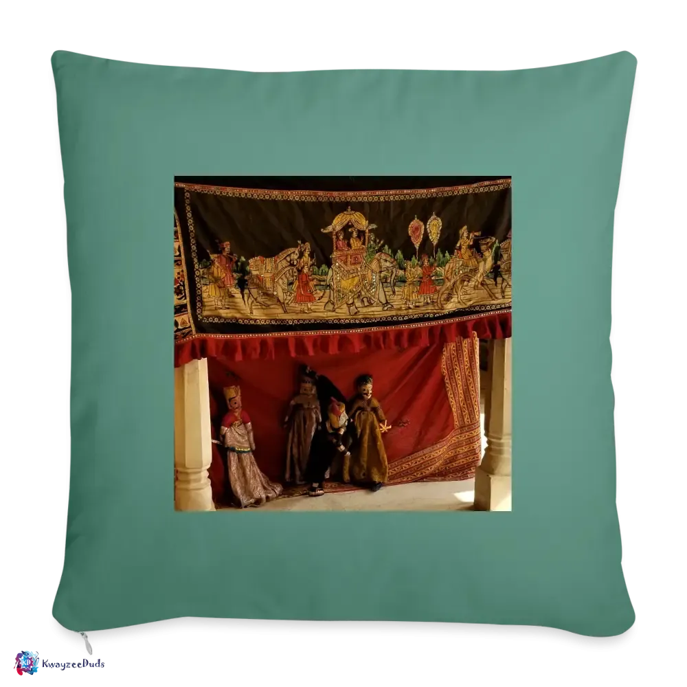 Jaipur Puppets Throw Pillow Cover 18” x 18”