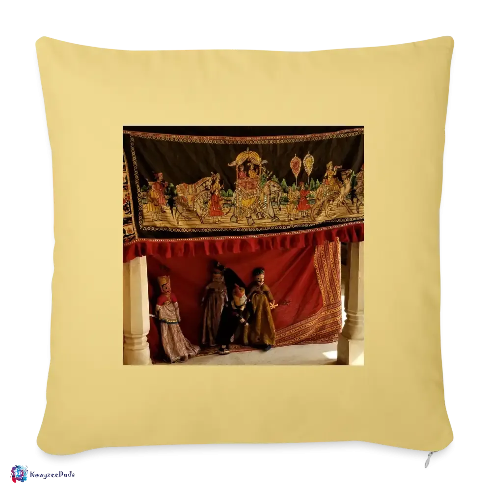 Jaipur Puppets Throw Pillow Cover 18” x 18”
