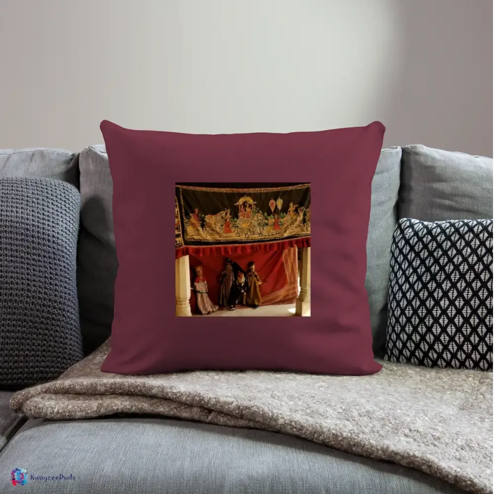 Jaipur Puppets Throw Pillow Cover 18” x 18”