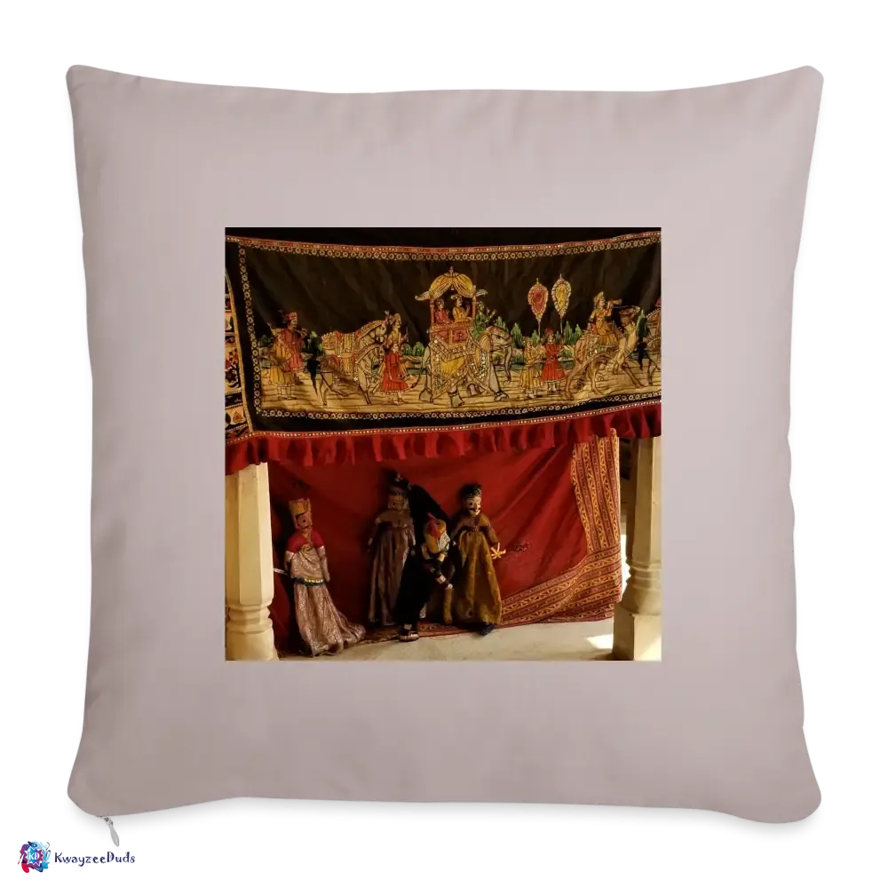 Jaipur Puppets Throw Pillow Cover 18” x 18”