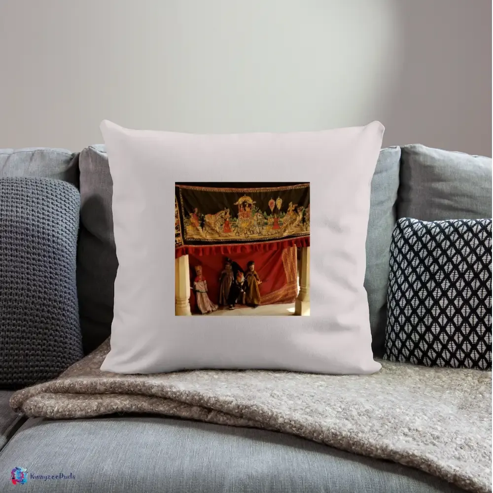 Jaipur Puppets Throw Pillow Cover 18” x 18”