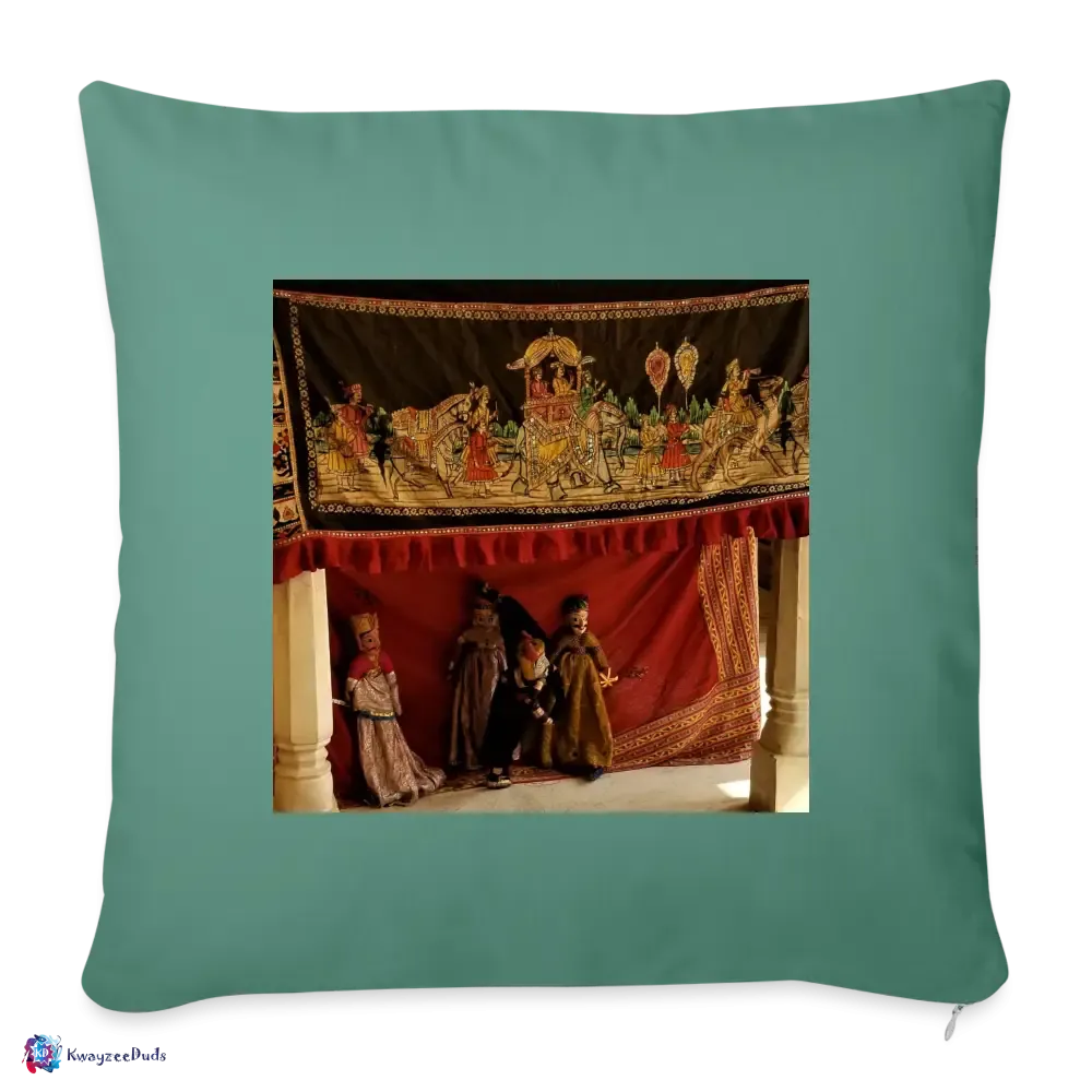 Jaipur Puppets Throw Pillow Cover 18” x 18”