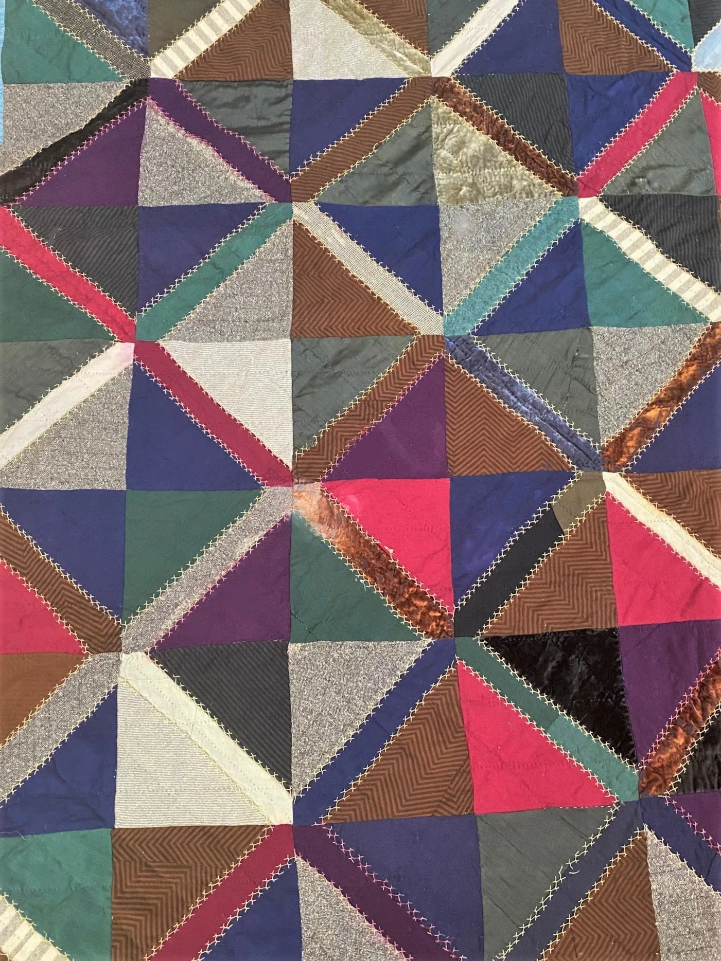 Jester's Vintage Diamond Design Crazy Quilt